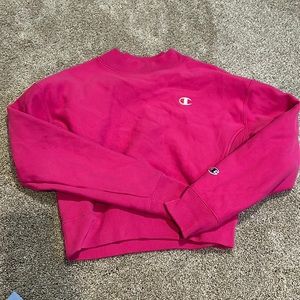 Champion hot pink cropped crew neck
